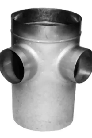 Acheter Direct Collecteur d‘étage acier galvanisé, 2 piquages à 90°, D 125 mm. (COET 125/2P 90)