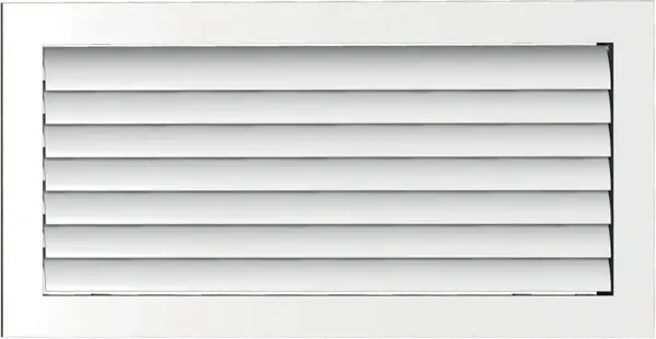 Grille à ailettes courbes orientables, blanc, dimensions 500 x 200 mm Remise